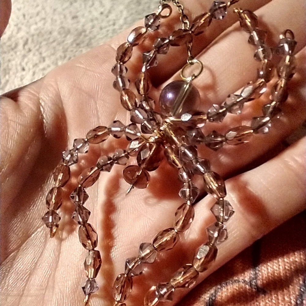 Hand Crafted Purple Beaded Spider Pendant - Picture 8 of 9